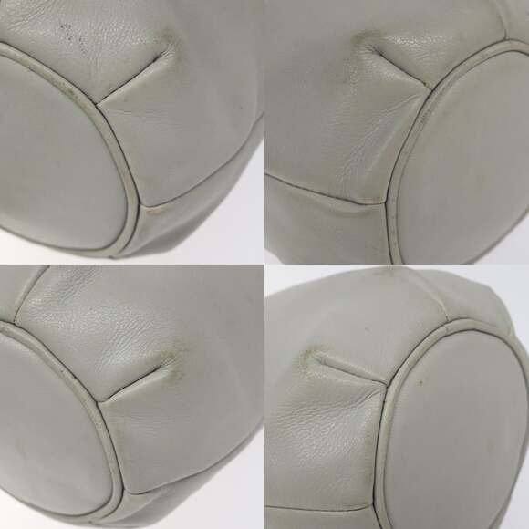 CELINE Shoulder Bag Leather Light Blue Gold - Picture 10 of 12